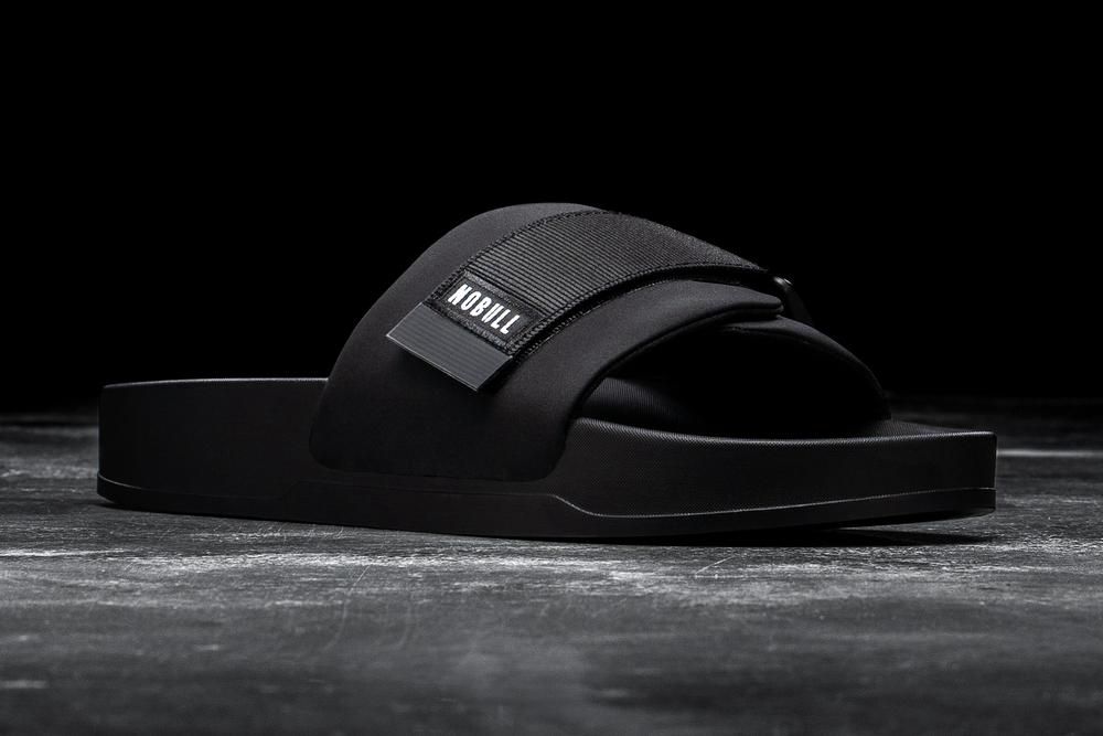 NOBULL Men's Adjustable Slides - Black - Ireland (1578LRDPT)